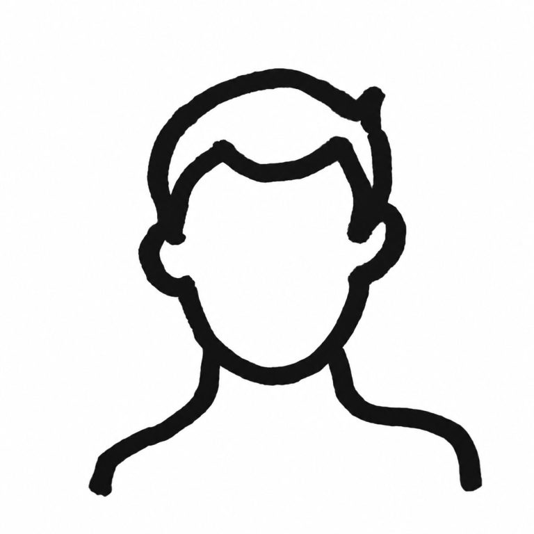 Symbolbild eines Mannes Schwarze Umrisszeichnung einer Frau mit schulterlangem Haar und ohne Gesichtszüge auf weißem Hintergrund.
